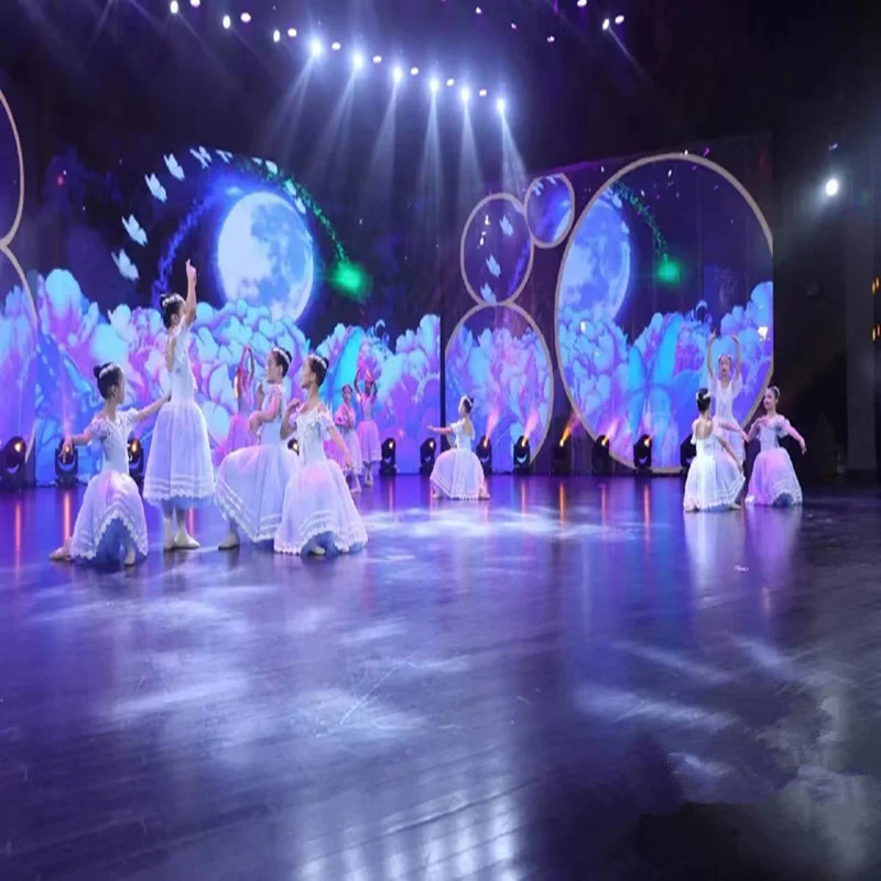 Vestido de bailarina azul para niñas, falda de Ballet, Vestido largo de baile para niños y mujeres, disfraces de actuación, danza del vientre con Honda, 2022