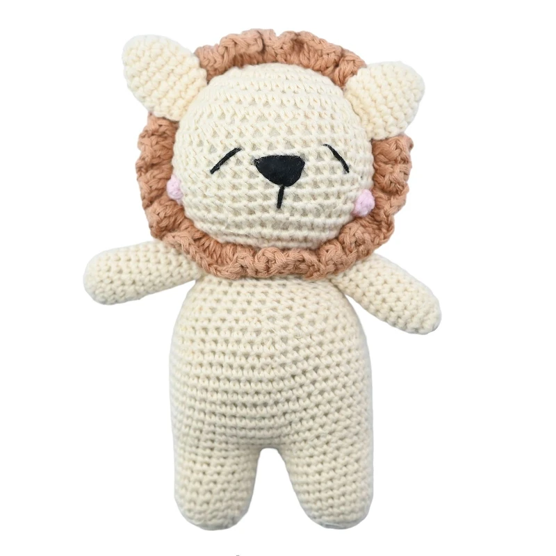 Creative Handmade Crochet Rattle Plush Toy for Babies Adorable Animal Knitted Toy Newborn Grip Development Toy Children's Gift