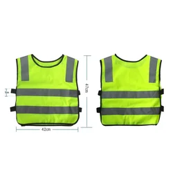 Kids Safety Vest High Visability Jacket for School Children Sanitation Worker Fitness Equipment Accessories