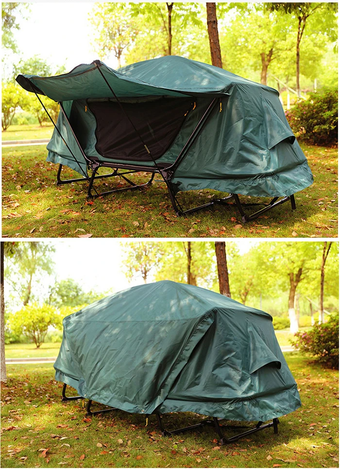 HiwobangOutdoor Thickened Oxford Cloth Warm Off-ground Tent Outdoor Single Double Storm Proof Double Camping Fishing Tent