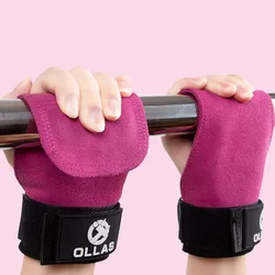 Cowhide Gym Gloves Grips Anti-Skid Weight Power Belt Lifting Pads Deadlift Belt Workout Crossfit Fitness Gloves Palm Protection