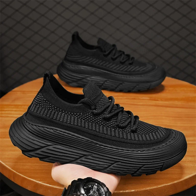 

2024 Men's Shoes Fashion Comfortable Thick Soles Casual Shoes for Men New Versatile Simple Loafers Male Breathable Mesh Shoes