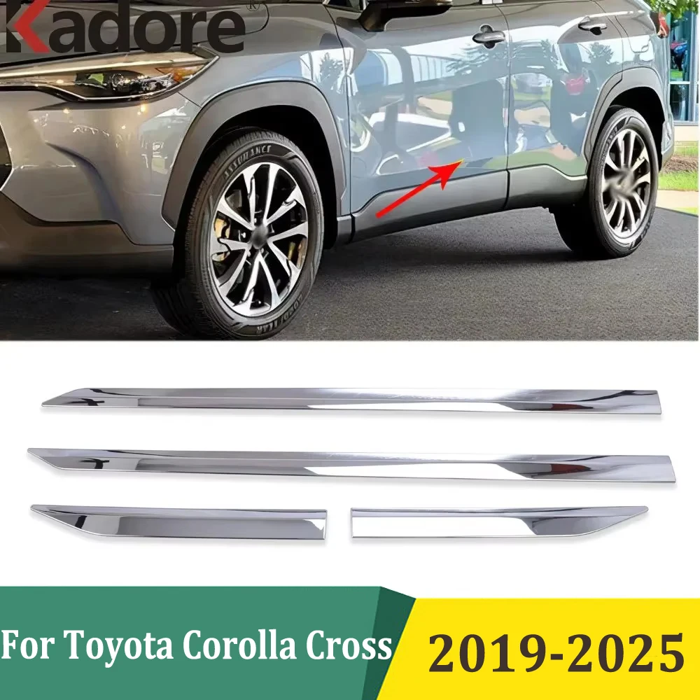 

Автомобильные декоративные внешние аксессуары для Toyota Corolla Cross 2019-2025, хромированная накладка на корпус боковой двери, защитная накладка