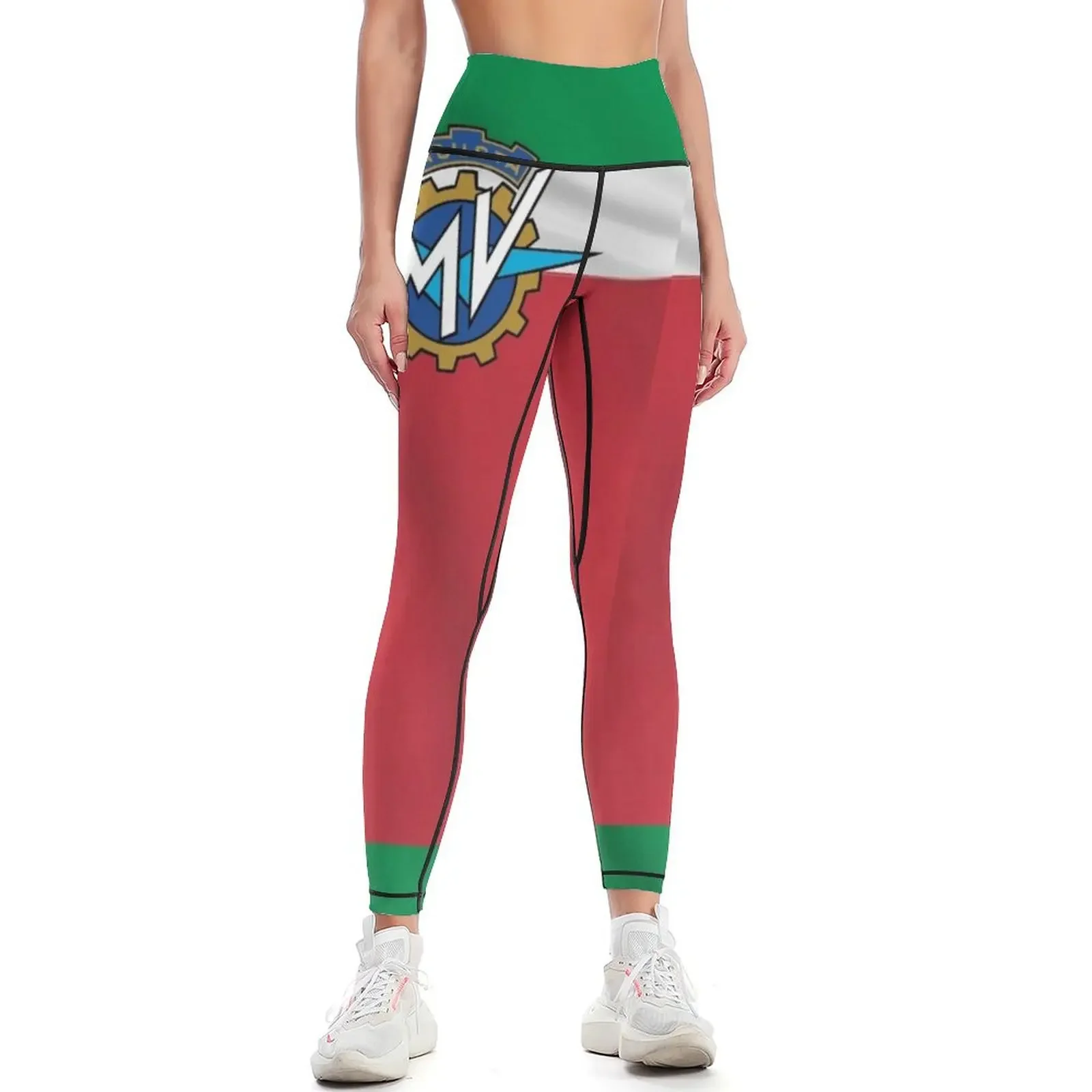 

Italian Flag MV Agusta Leggings for fitness Women sports gym pants legging pants raises butt Womens Leggings