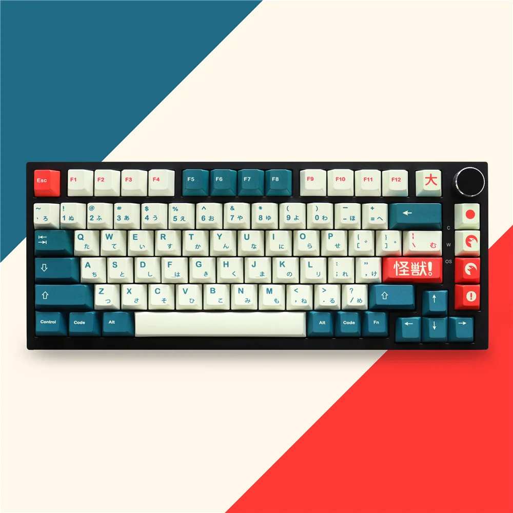 

GMK Kaiju Keycaps Dye Sub Durable PBT Smooth Texture 129 Keys Cherry Profile Keycaps for Mx Switch Mechanical Keyboard