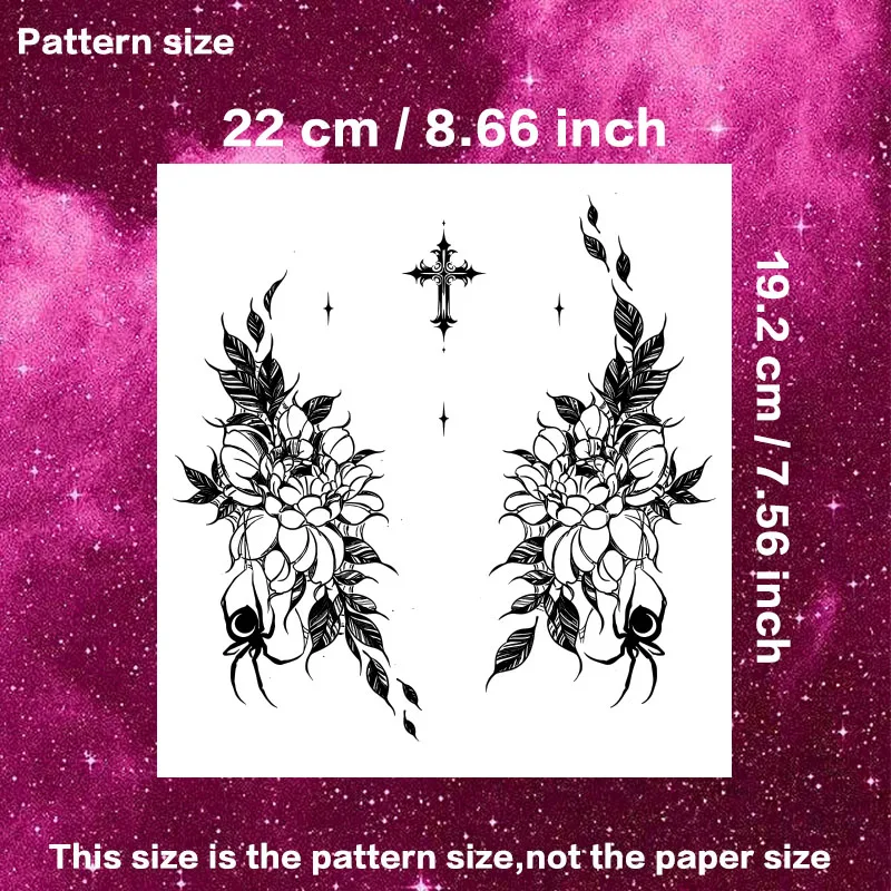 Fake Tatto Temporary Tattoos American Flower Cross Herbal Juice Tattoo Stickers Waterproof Tattoo Supplies and Accessories Art
