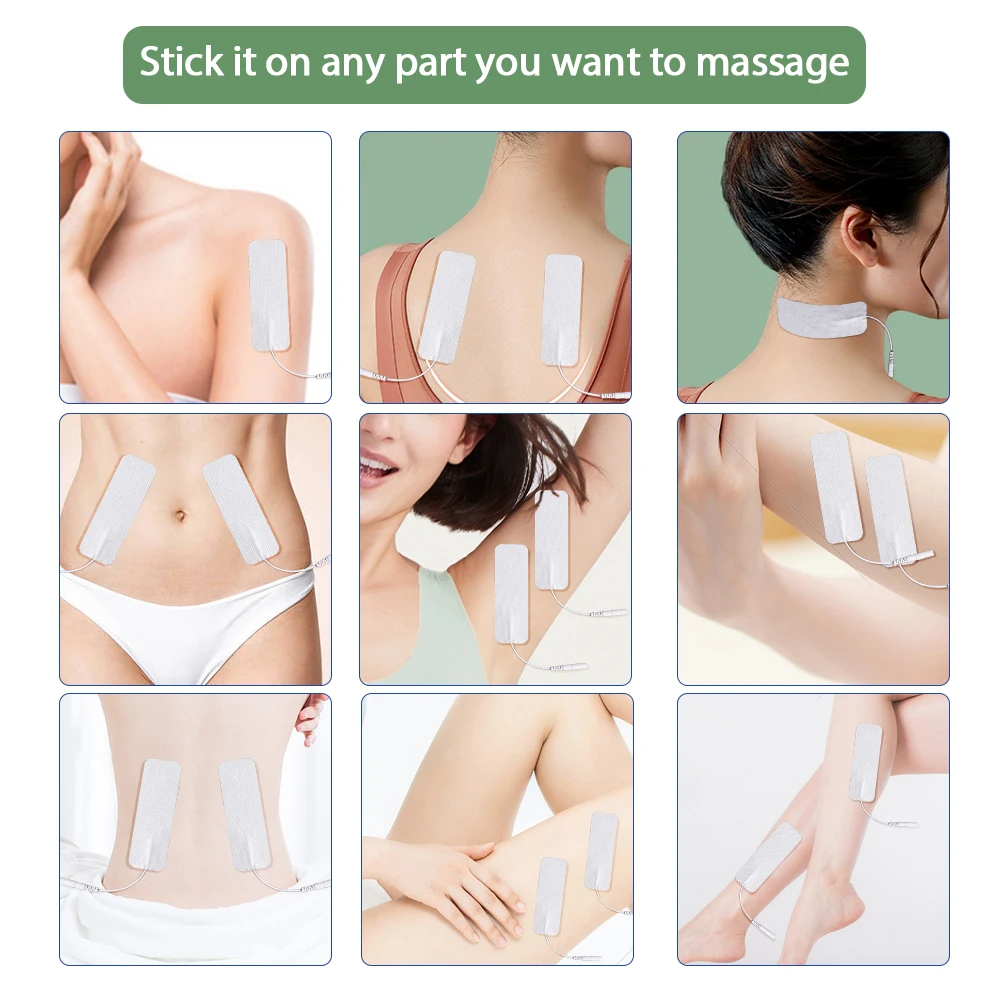 Almohadillas de electrodos Tens para fisioterapia, Estimulador muscular EMS, masajeador de terapia de pulso, parche de Gel conductor, acupuntura, 10/20 piezas