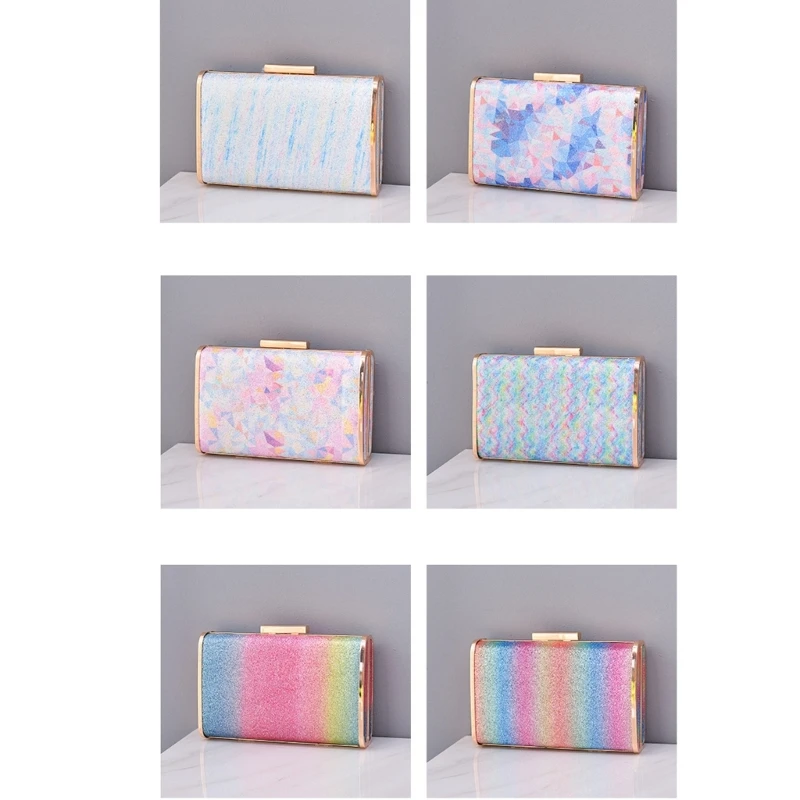 H3CB Rainbow Clutches Purses Women Elegant Ladies Evening Bags Bride Purse Handbags