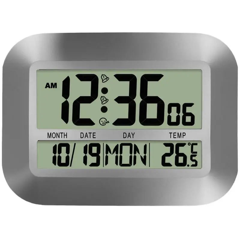 Electric Wall Clock Digital LCD Display Tabletop Alarm Clock Multi-functional Alarm Clock With Date Temperature Display Function