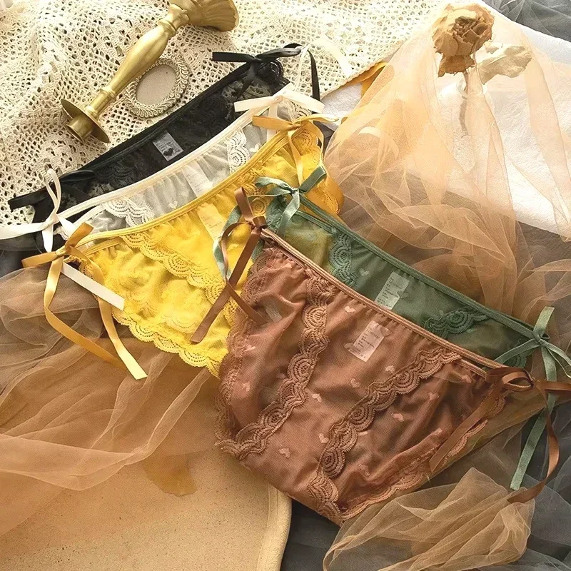 المرأة مقوس دانتيل سراويل الصيف تنفس الجوف خارج الحب القلب الشريط ملخصات امرأة مثير Pantys العشير السروال M L XL
