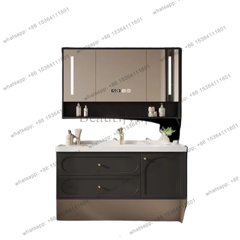 YJ Paint Oak Bathroom Cabinet American Toilet Simple White Bathroom Cabinet Vanity Mirror Meuble Salle De Bain Rangement Furnitu