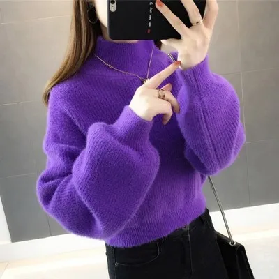 sweater woman 2022 autumn/winter korean style solid color knitting unlined long sleeve women's sweaters dropshipping LXJ22203