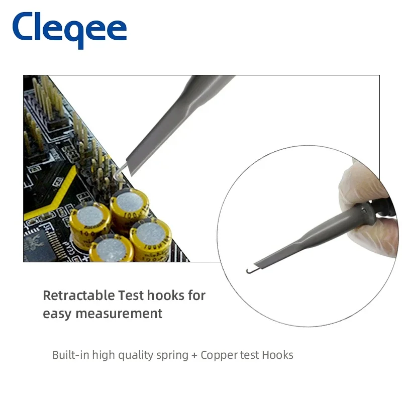 Cleqee P6100 Kit sonda oscilloscopio 100 MHz DC-100 MHz Sonda di prova con clip a coccodrillo BNC per Tektronix HP X1/X10