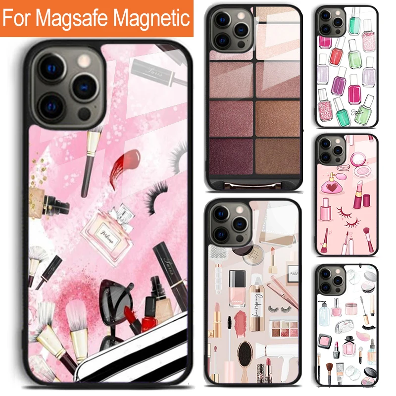 rushes Eyeshadow Makeup Set Phone Case For iPhone 16 15 14 13 12 11 Pro Max Plus Magsafe Magnetic Wireless Charging Cover