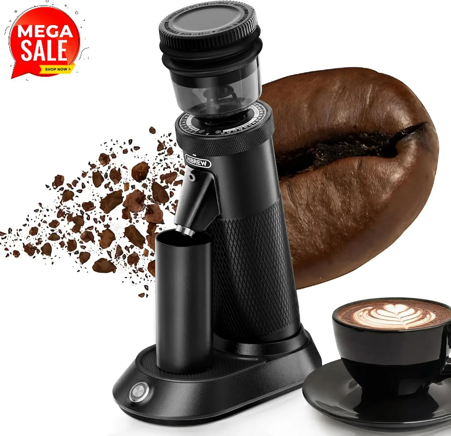 G5 Electric Burr Coffee Grinder, Aluminum Body, Single Dose, Black | 48mm Conical Burr Coffee Grinder with Dual Speed