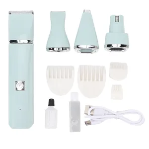 Electric Pet Clipper 4 Heads Multifunctional Rechargeable Dog Clipper Grooming Kit for Home Shop Dog Clipper Grooming Kit