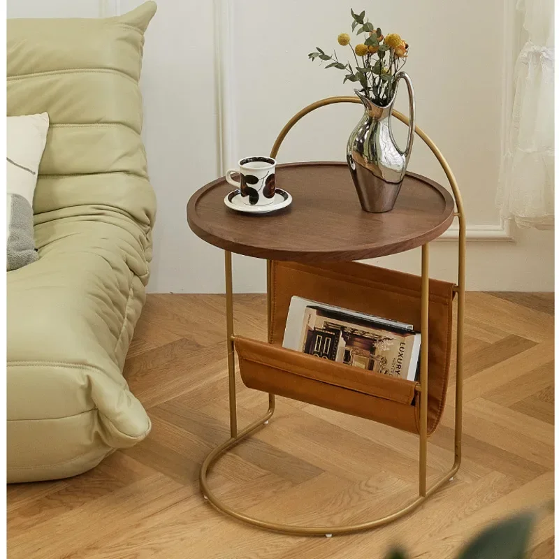 

Nordic Retro Coffee Table Iron Round Room Desks