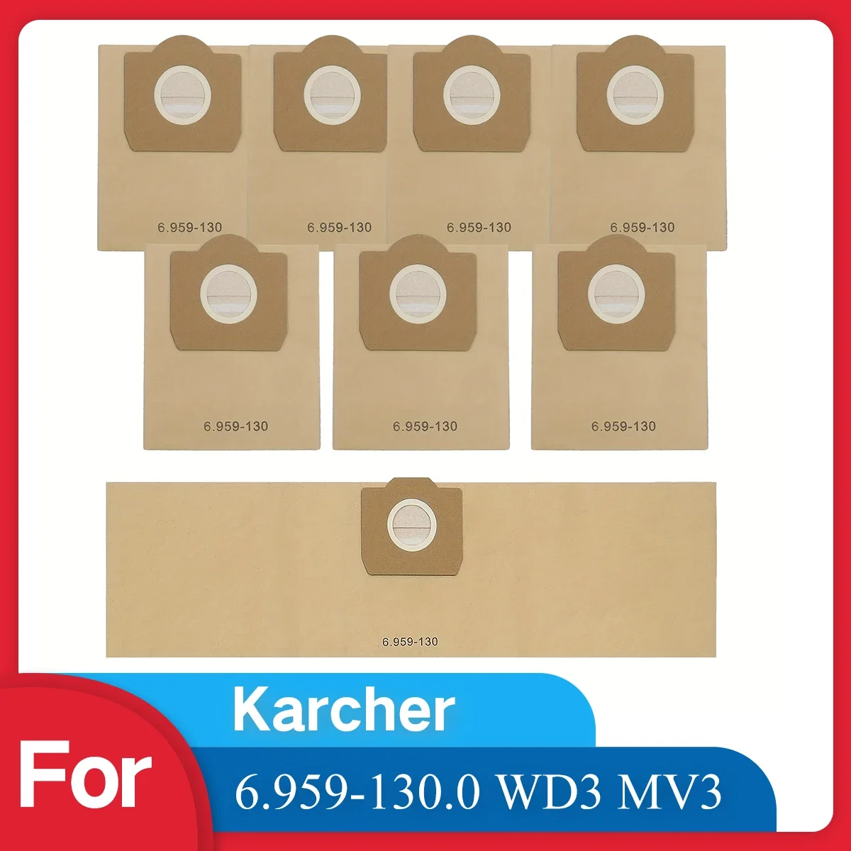 Staubsaugerbeutel für Karcher 6.959-130.0 WD3 MV3 WD3 Premium Nass- und Trockensauger, SE4001 MV1 WD3200 WD3300 A2204 A2656