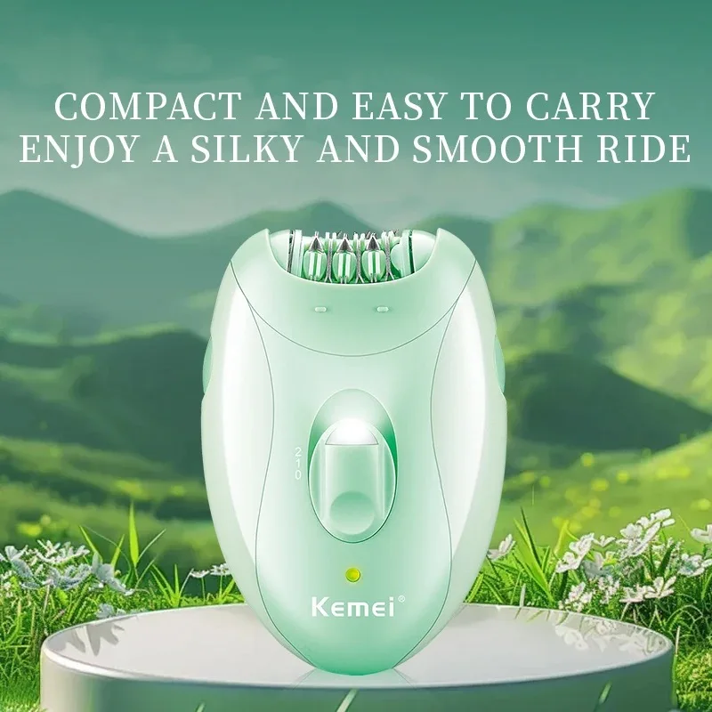 Kemei Electric Epilator Rechargeable Women Bikini Shaver Whole Body Trimmer Legs Armpit Hair Removal Machine Foot Callus Remover