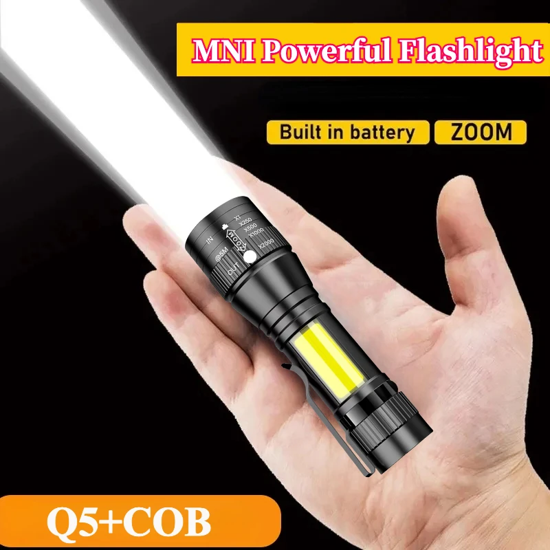 

MINI LED Flashlight USB Charging Q5 Zoom Focus Torch Portable Lamp Waterproof for Outdoor Camping Lights