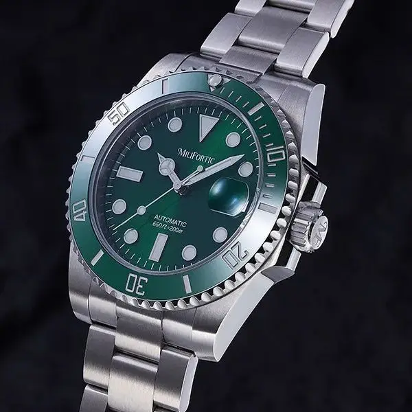 

Мужские автоматические часы Milifortic, 40 мм, механические наручные часы для дайвинга, водонепроницаемость 20 бар, BGW-9, светящееся сапфировое зеркало, NH35