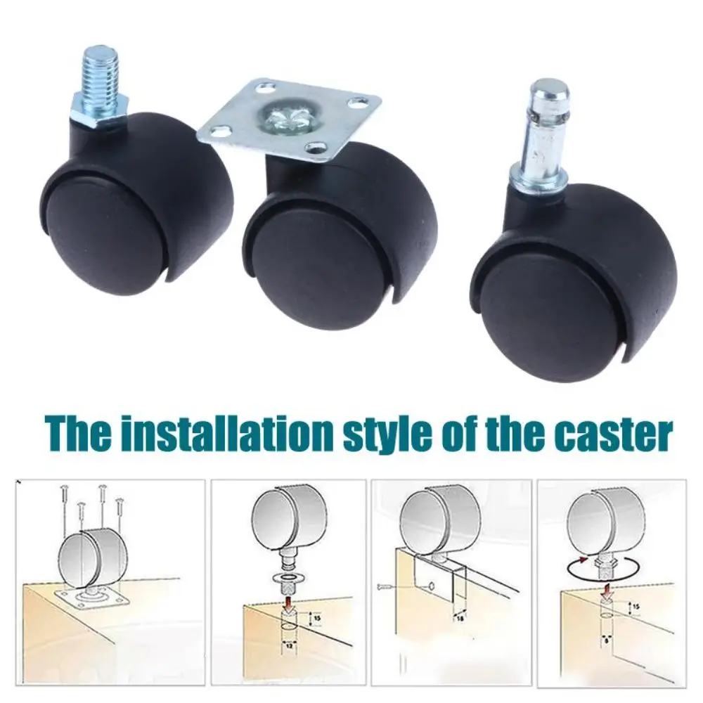 4Pcs 1.5 Inch Swivel Casters with Brake