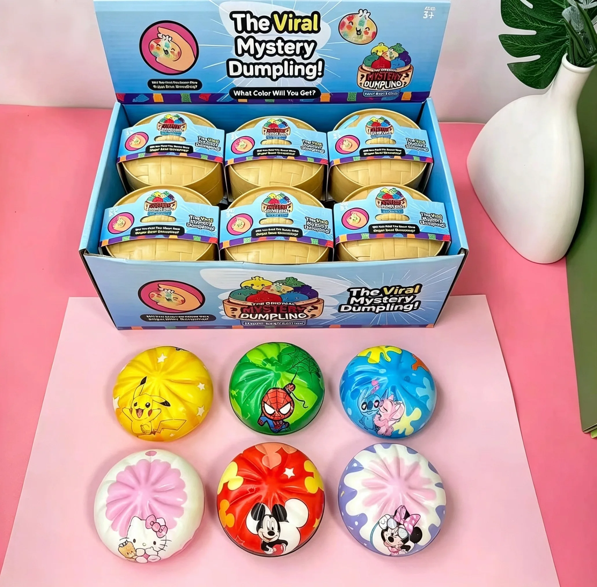 Image of Cartoon-Muster Mystery Dumpling Squishy Langsam Aufsteigendes Spielzeug Stressabbau Blind Box Fidget Toy Büro-Schreibtisch Angstlösendes Ornament