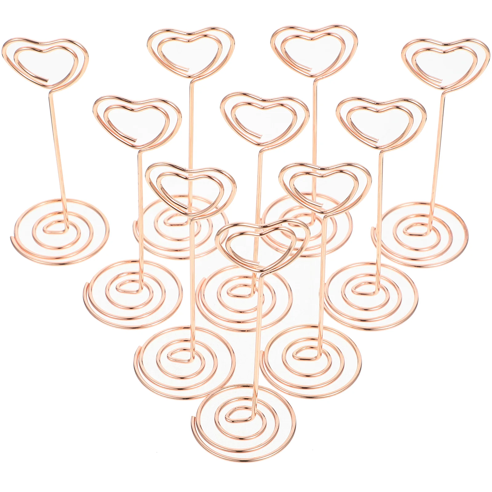 24PCS Heart Shape Photo Holder Stands Table Number Holders Paper Menu Clips for Wedding Banquet Party (Rose Gold)