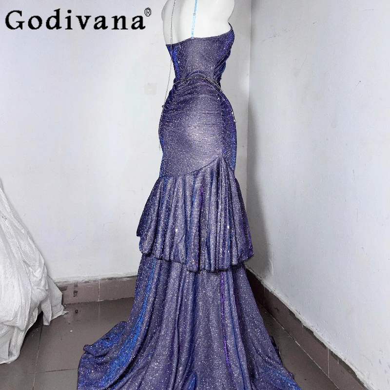 Ladies Princess Wedding Dress Original Purple Sexy Hip Wrap Fishtail Dress Women's High Waist Bodycon Party Long Dress