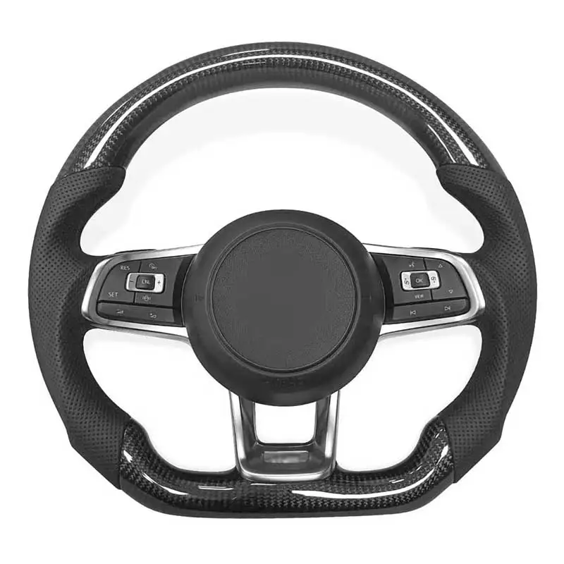 

Carbon Fiber Steering Wheel For Volkswagen VW Golf MK7 R GTI GTD GTE Polo GTI Scirocco T-ROC Tiguan Car Steering Wheel Assembly