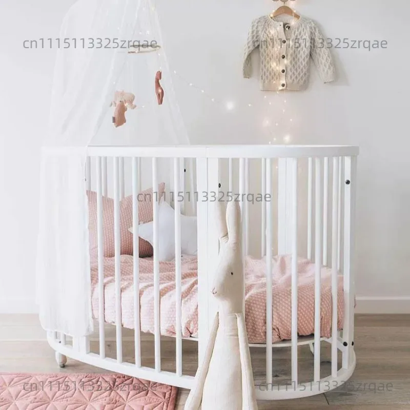 Radiation Pine Wood Space Saving Oval Crib