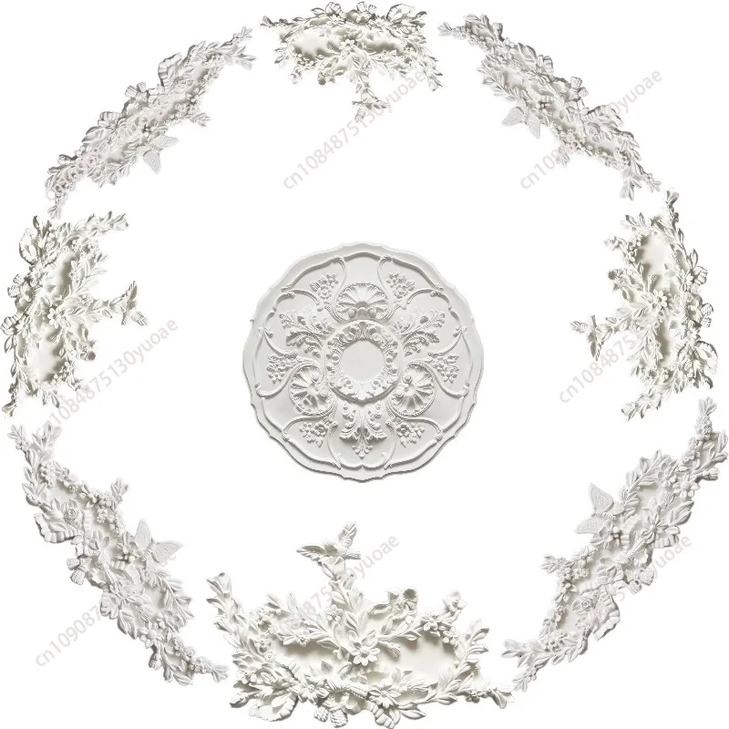Gypsum flower horn empty bird ceiling shape, light luxury gypsum series special non-PU light board