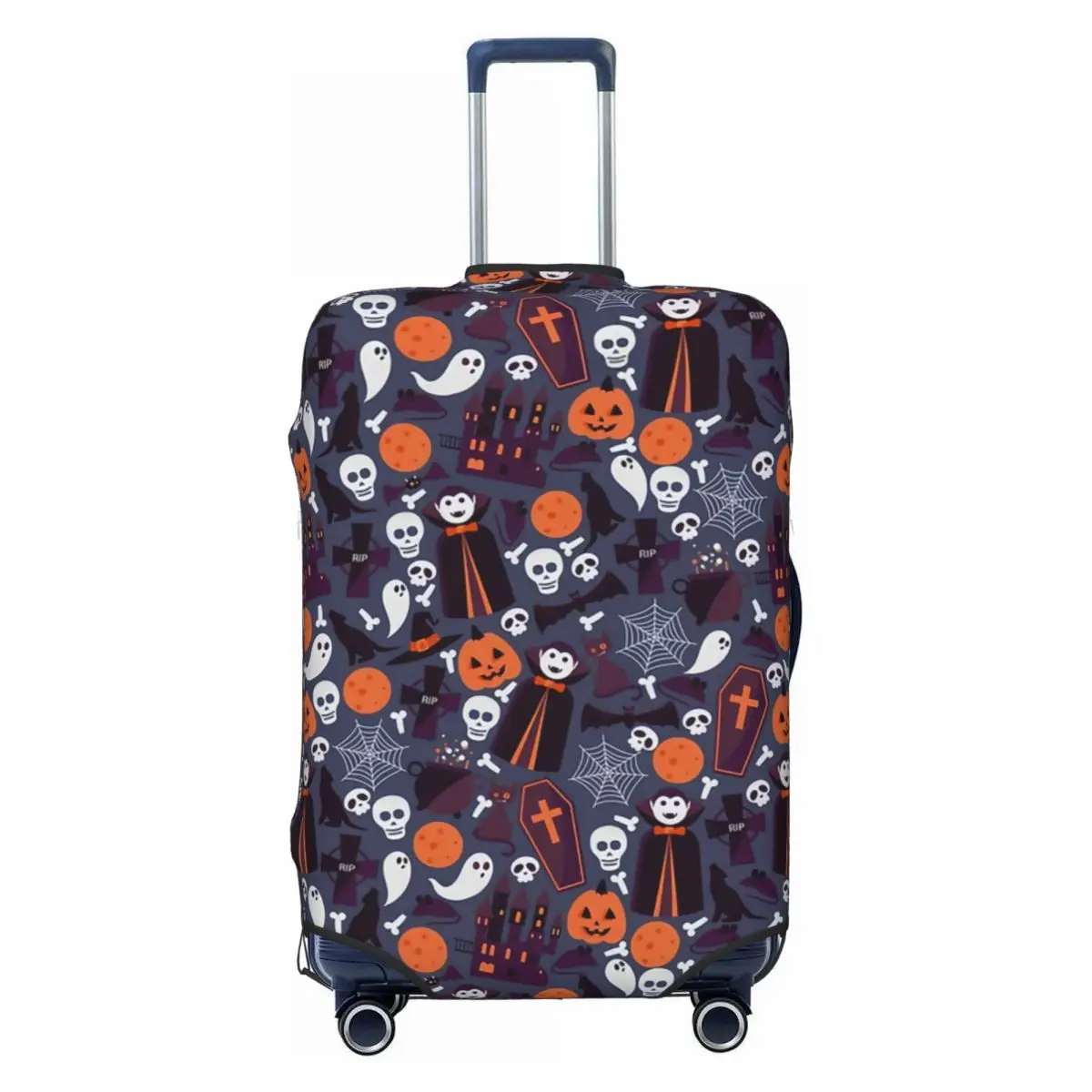 

Custom Pumpkins Ghosts Cats Skulls Halloween Luggage Cover Fashion Suitcase Protector Covers Suit For 18-32 inch