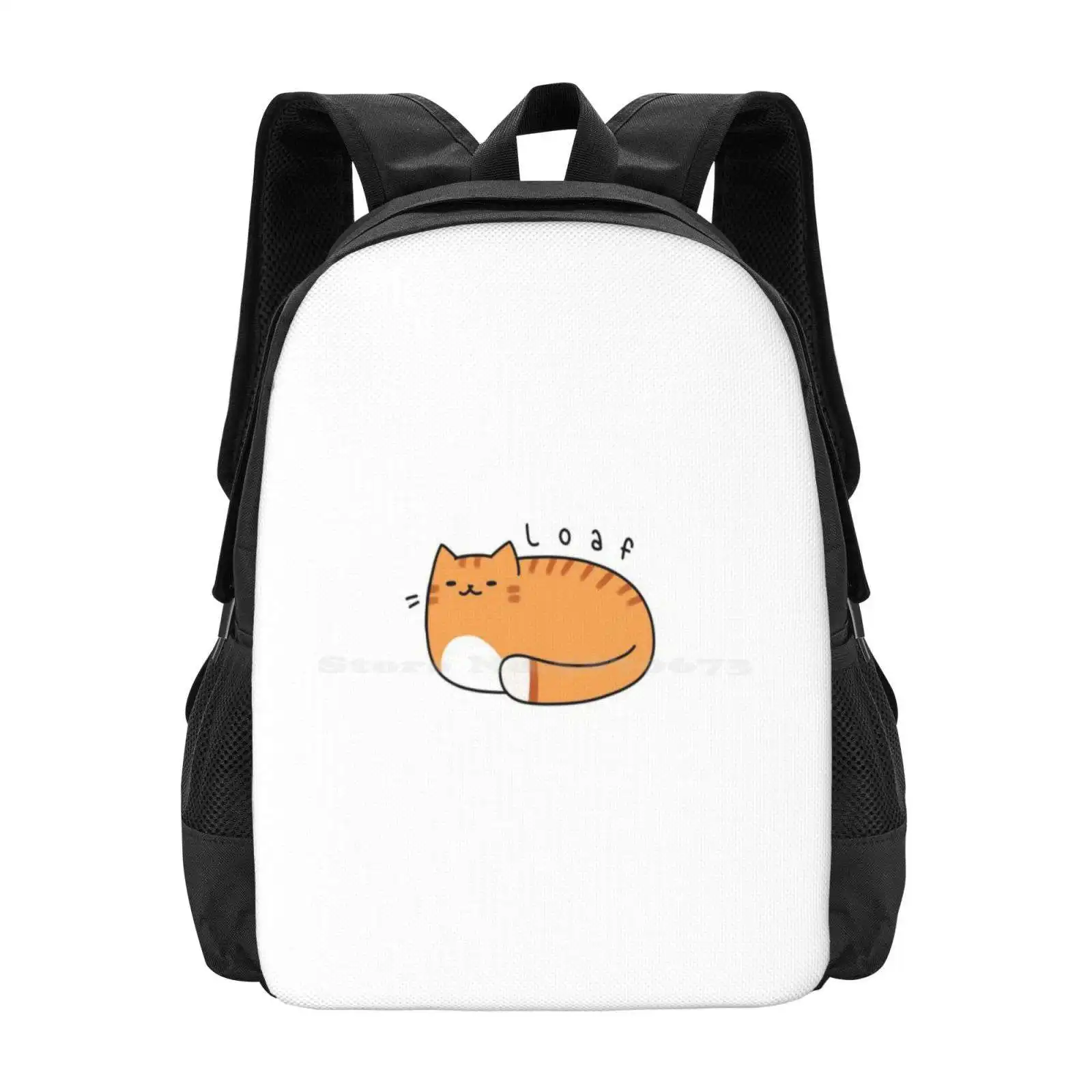 Loaf Hot Sale Schoolbag Backpack Fashion Bags Cats Loaf Kittens Love Meme Cute Orange Cat Tabby Cat Kitty