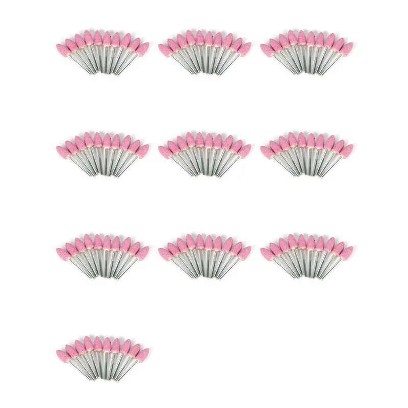 

100Pcs Abrasive Mounted Stone For Dremel Accessories Grinding Stone Wheel Head For Dremel Rotary Tools Bullet-Shape Pink-[LUCK 9