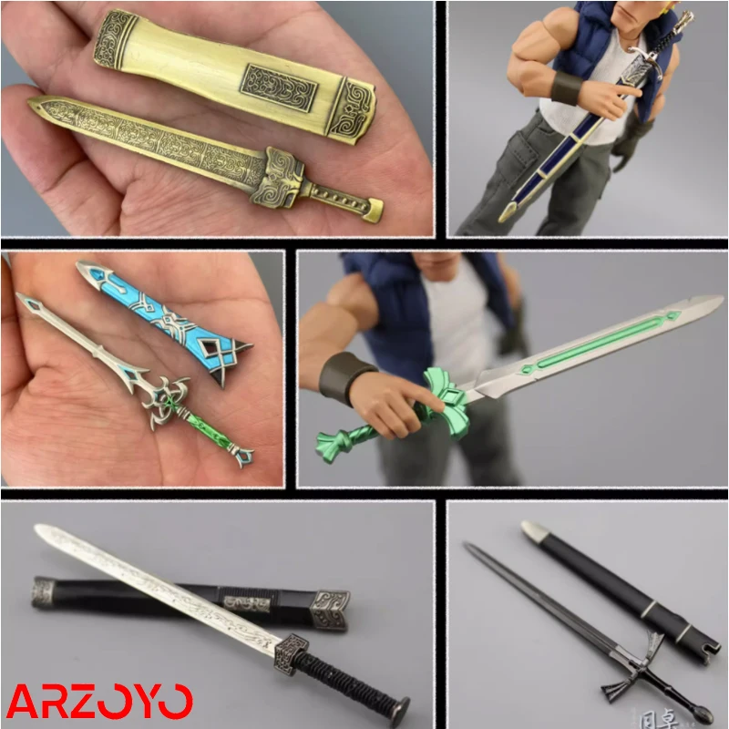 In Stock 1/12 Chinese Western Ancient Sword Sabre Weapon Model Scene Accessories Props Fit 6'' Soldier Action Figure Body Dolls