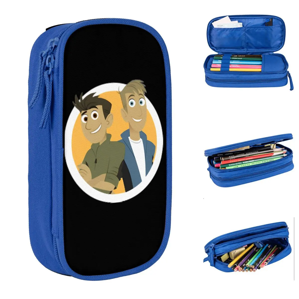 مقلمة Wild Kratts Anime Kids صندوق رصاص جميل مخصص للعودة إلى المدرسة مقلمة هدية قرطاسية