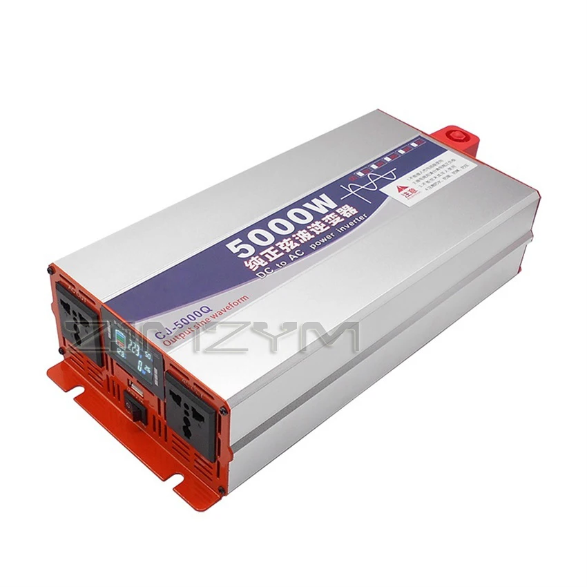 Pure Sine Wave 5000W Universal Voltage Inverter 12V/24V 48V/60V to 220V Converter Transfer Charging Adapter