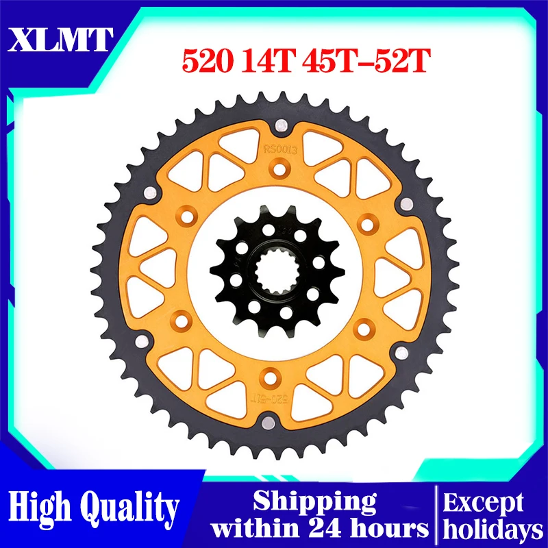 

520 Chain 14T 45T-52T Motorcycle Front and Rear Sprocket For 620 640 690 790 890 LC4 ll R Rally SM Ltd.Ed SMC SMR Adventure