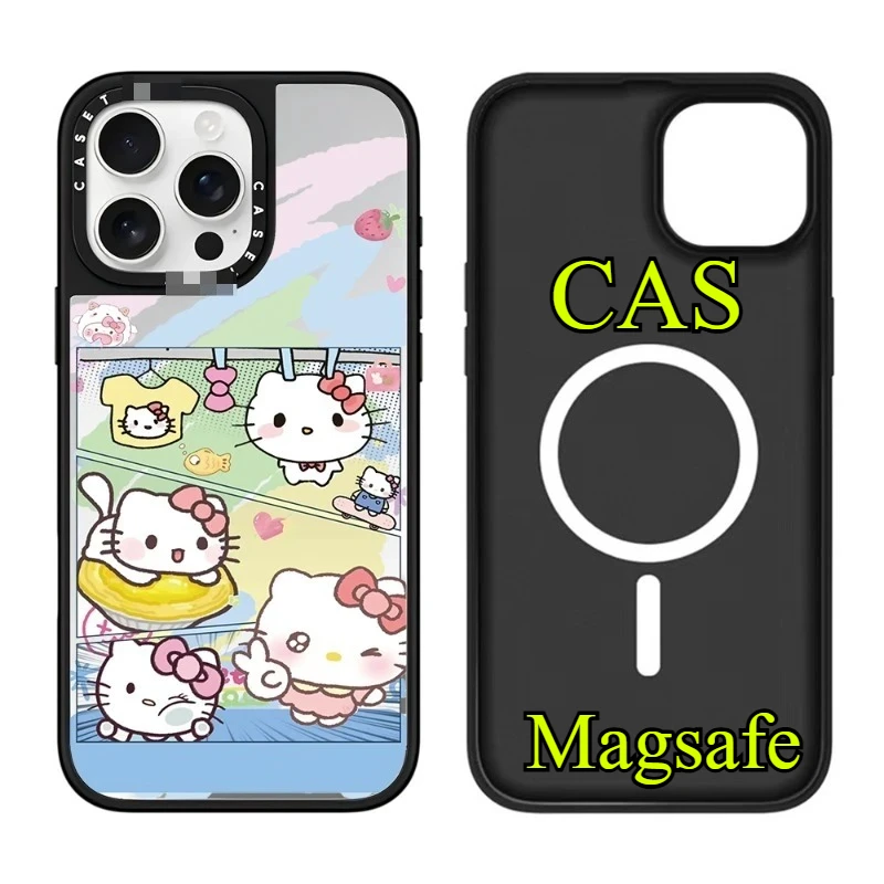 Чехол для телефона Sanrio Hello Kitty CAS Iphone 16 Pro Max Naruto, чехол для мобильного телефона с зеркалом, коллекция против падения, подарок на день рождения, ссылка 3