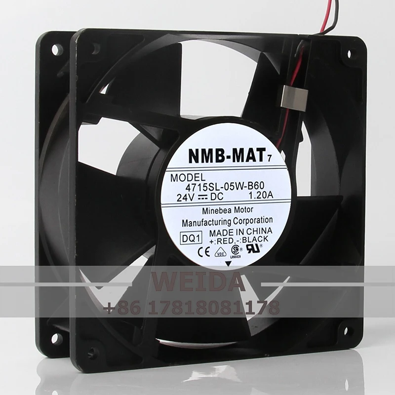 NMB 4715SL-05W-B60-DQ1 12cm 12038 120x120x38mm 24V DC 1.2A 28W 181CFM 4700RPM Cabinet ABB Inverter Axial Cooling Fan