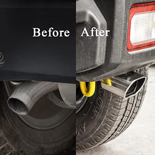 

Stainless Steel Universal Square Exhaust Tip 2.5–3.7 Inch Curved Mesh Rear Muffler Pipe For Car Modification