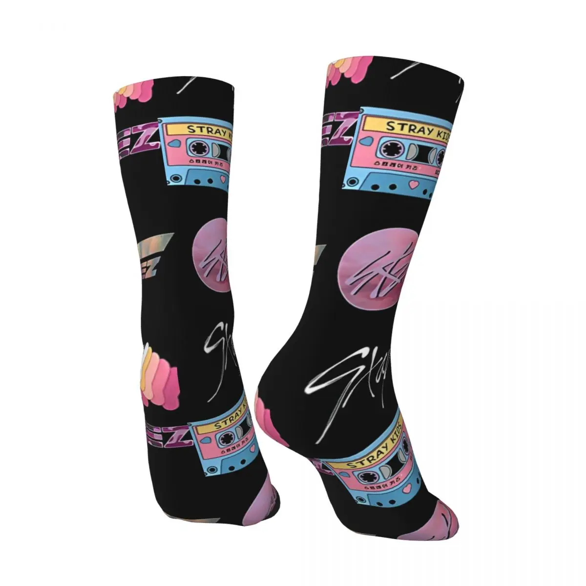 Stray Kids Staytiny Kpop Sock for Men Hip Hop Vintage Ateez Happy Quality Pattern Printed Boys Crew Sock Casual Gift