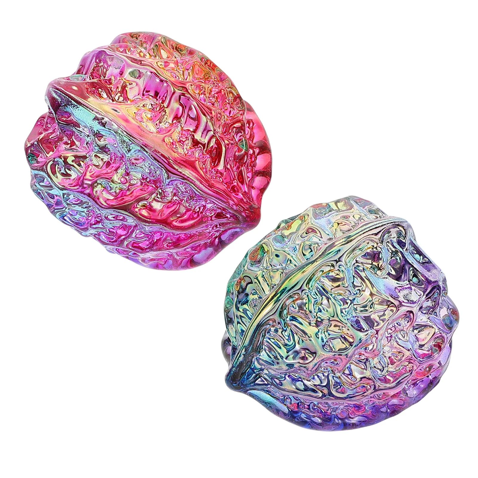 

1 Pair Mini Glass Walnut Handball Massage Acupoint Relief Decorative Art Sculpture For Home Office Tabletop Decoration Aesthetic