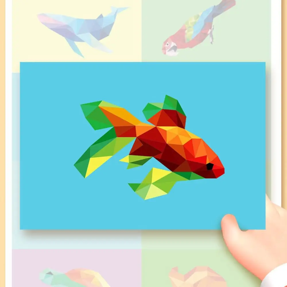 Kawaii ورقة ثلاثية الأبعاد كتب ملصقات هندسية اليدوية التعليمية لتقوم بها بنفسك مجموعة مواد لصق الكرتون سيارة الحيوانات ملصق كتاب الأطفال الصغار