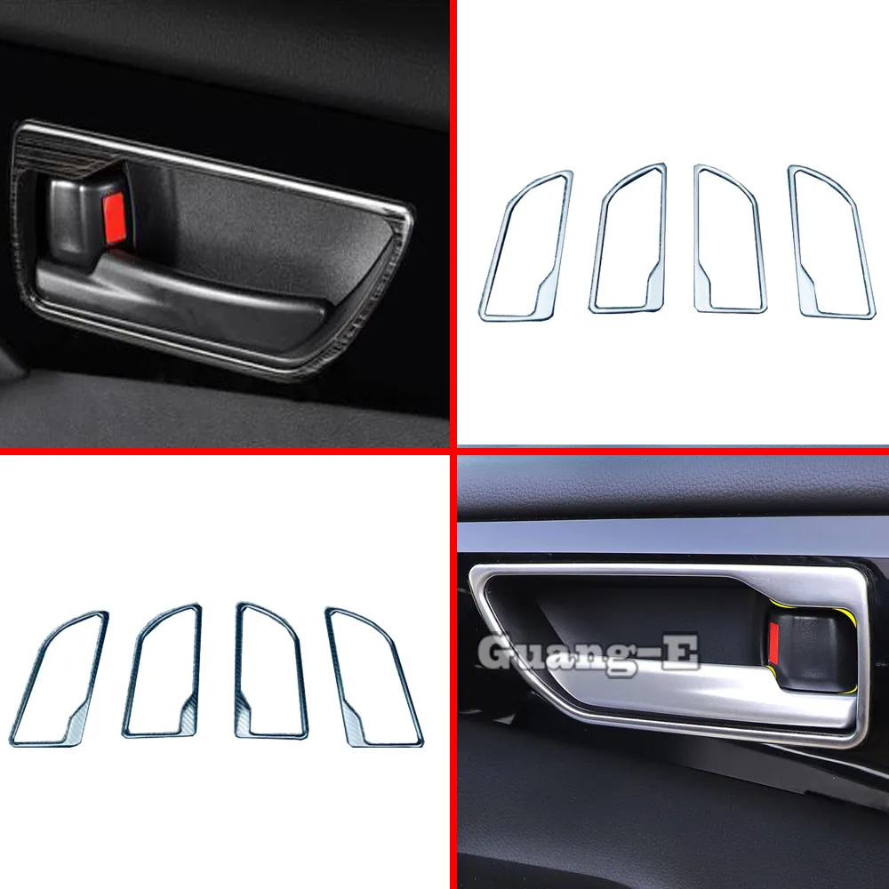 

Для Toyota Highlander 2020 2021 2022 автомобильный подлокотник, внутренняя накладка на дверь из нержавеющей стали, внутренняя ручка, чаша, рамка, лампа, 4 шт.
