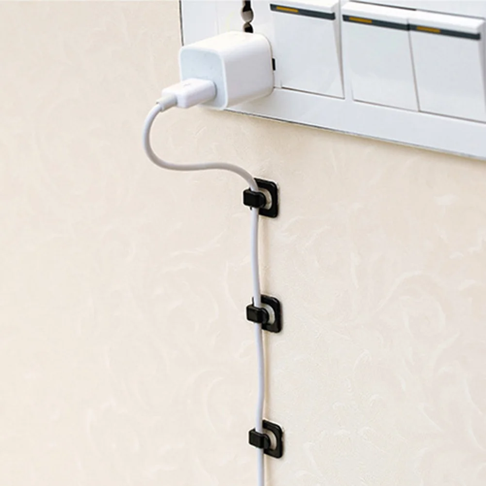 18개 셀프 접착식 코드 클립 조절 가능한 케이블 정리기 충전 케이블용 핑크 코드 정리 클립 케이블 관리