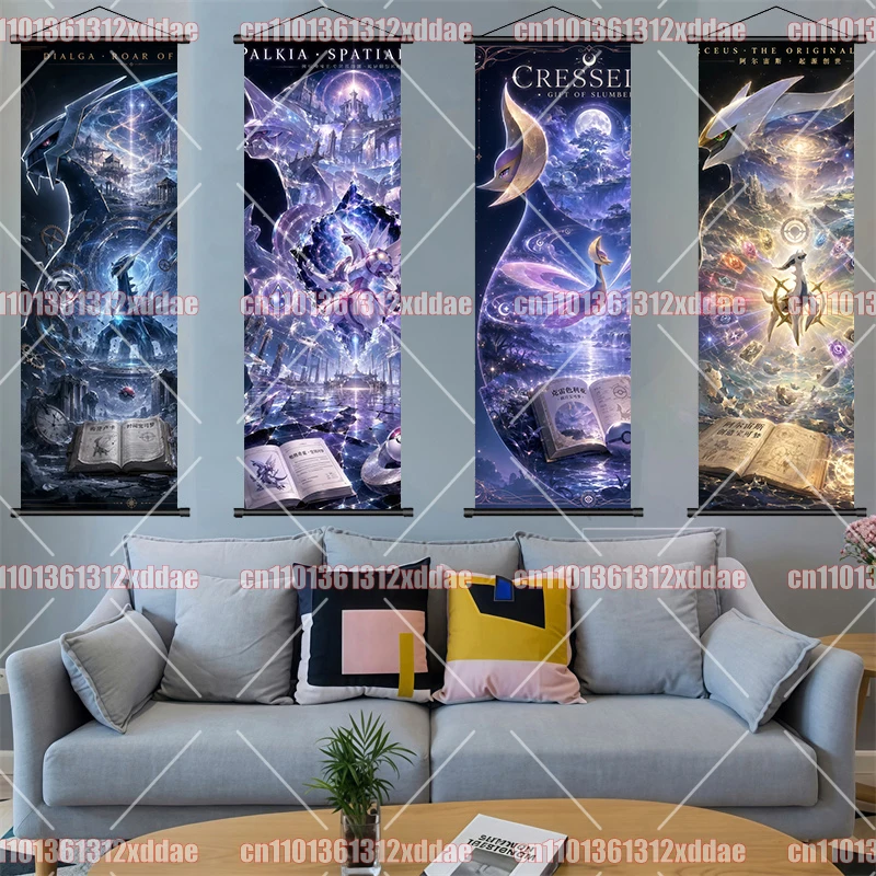 High-quality Pokémon Anime Scroll Art ARceus Darkrai Gyarados Eevee Arcanine Snorlax Ampharos Art Poster Children's Holiday Gift - view 3