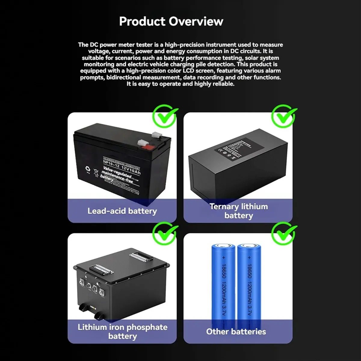 【DT56】KWS-DC26 Battery Charging Tester Voltmeter Ammeter Battery Capacity Detector Plug for Electric Vehicles Outdoor Power