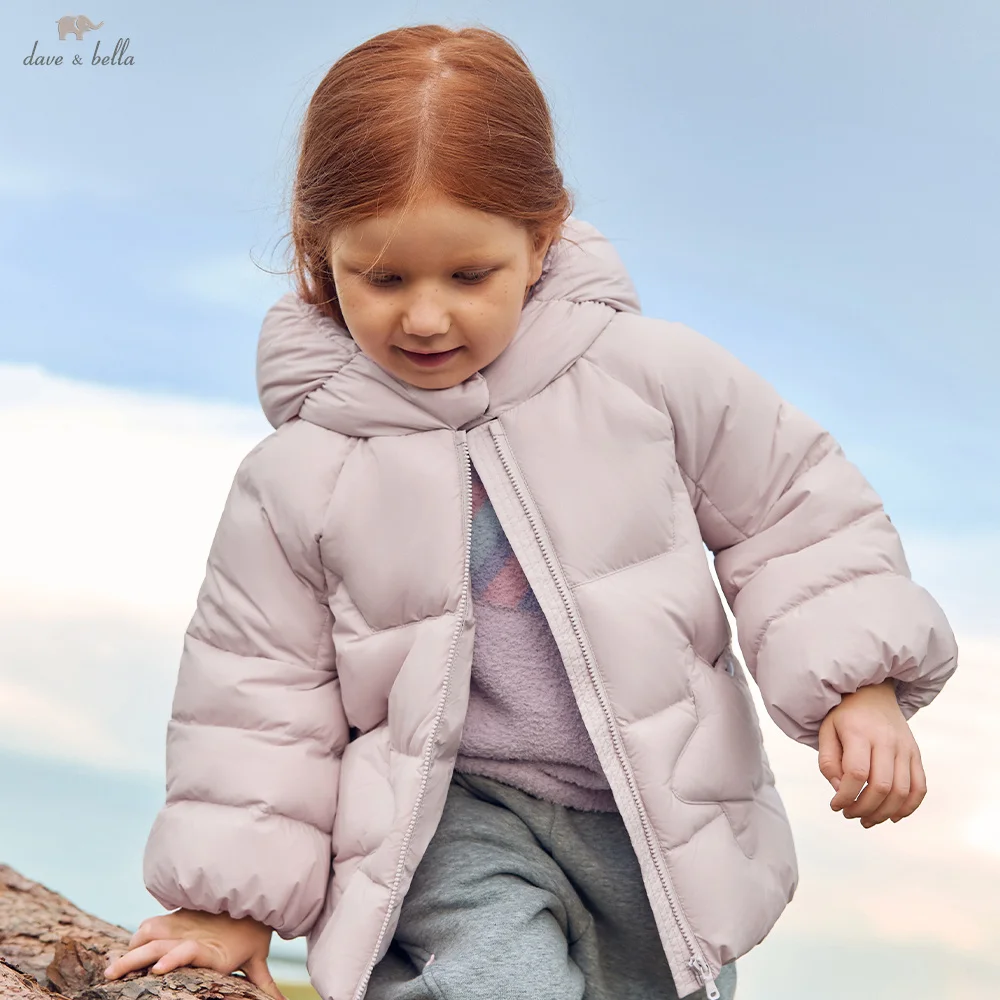 Dave Bella Girl's Outerwear And Coats Children's Winter Down Jackets 4- to 12-year-old Clothing Babies Snowsuit Purple DB4260710
